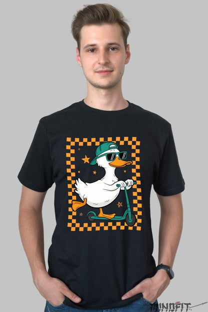 Tricou Vara Funny Duck Barbat barbat negru fata