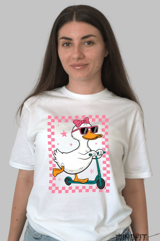 Tricou Vara Funny Duck Dama dama alb fata