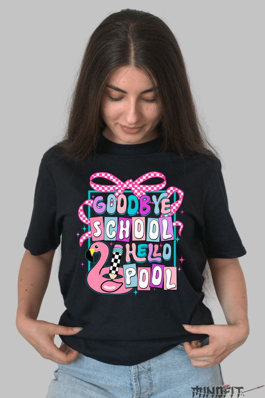 Tricou Vara Goodbye School dama negru fata