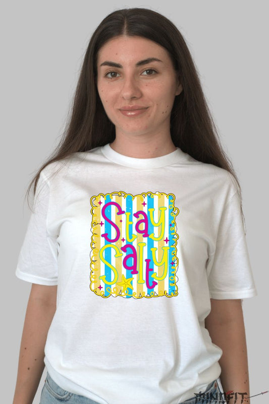 Tricou Vara Stay Salty dama alb fata