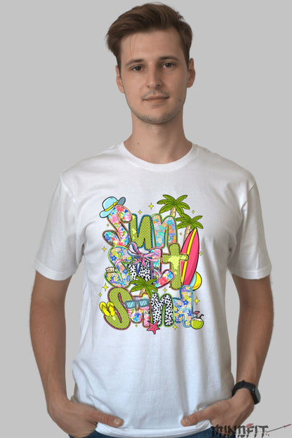 Tricou Vara Sun Salt Sand barbat alb fata