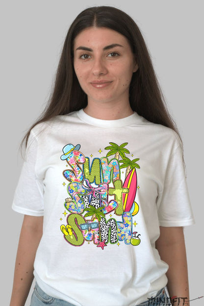 Tricou Vara Sun Salt Sand dama alb fata