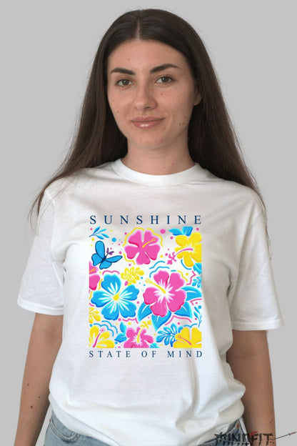 Tricou Vara Sunshine State Of Mind dama alb fata