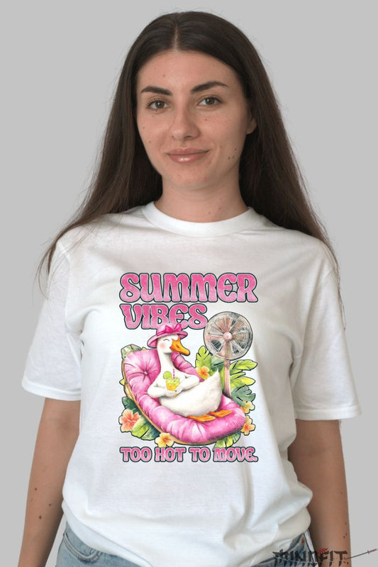Tricou Vara Too Hot To Move dama alb fata