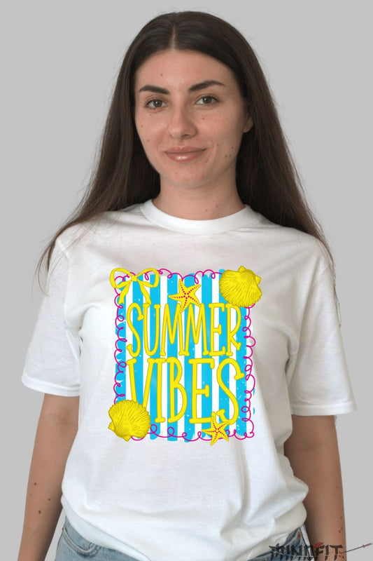 Tricou Vara Vibrant Summer Vibes dama alb fata