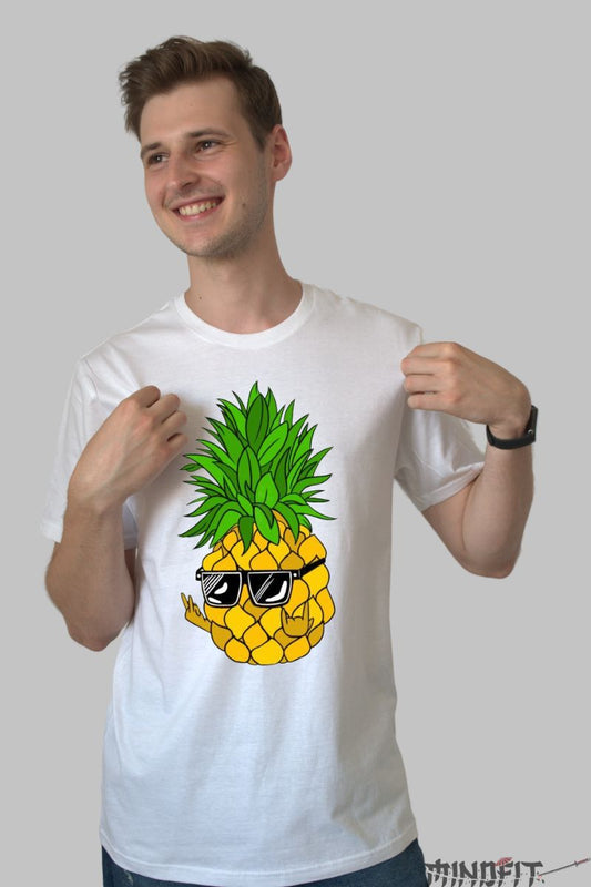 Tricou ananas Party barbat alb fata