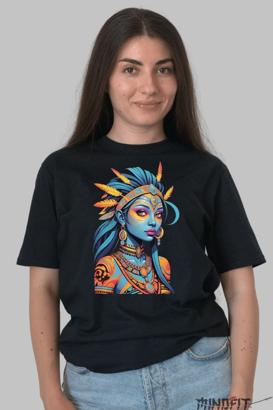 Tricou cu Aplicatii "Magia Culorilor" dama negru fata