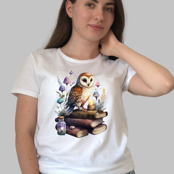 Tricou cu Bufnita si Carti