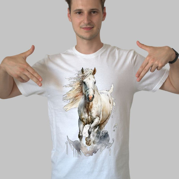 Tricou cu Cal Alb