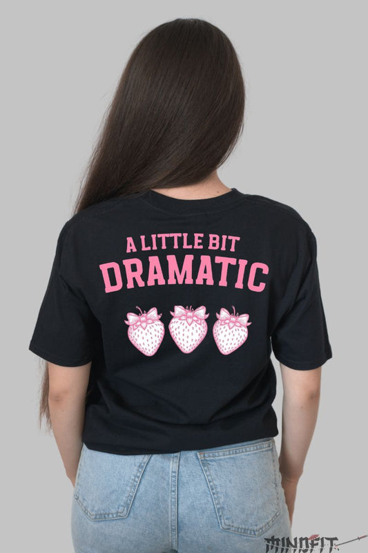 Tricou cu Capsuna dama negru spate 2
