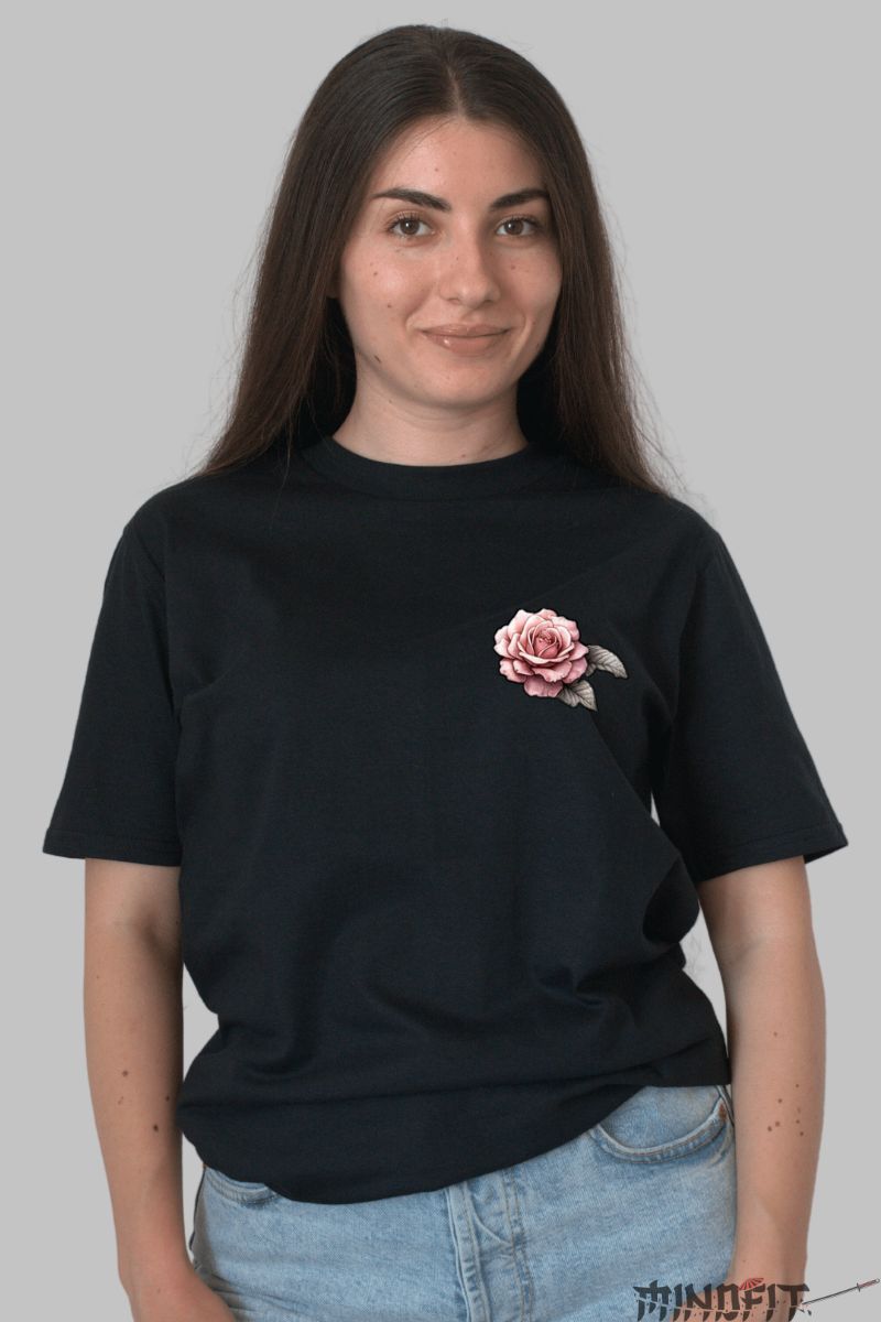Tricou cu Cowgirl Dark dama negru fata