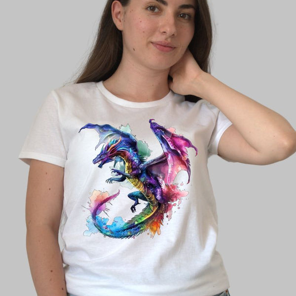 Tricou cu Dragon Viu Colorat