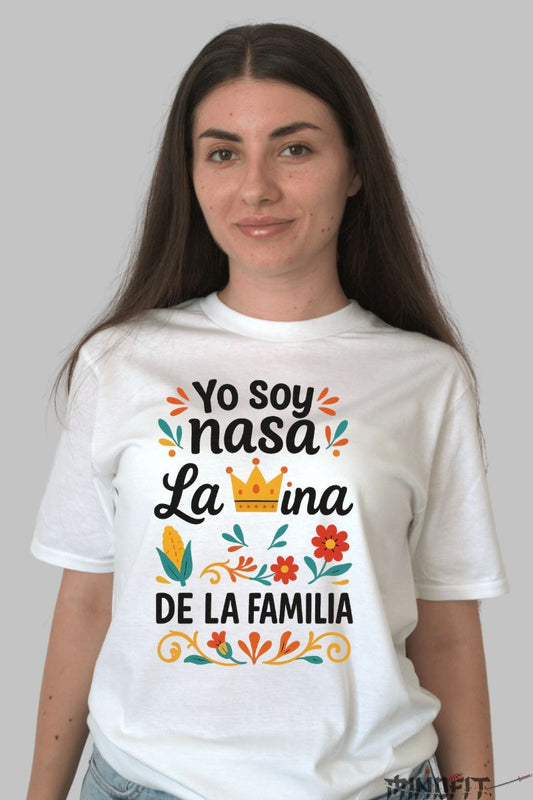 Tricou cu Mesaj Amuzant Yo Soy Nasa dama alb fata