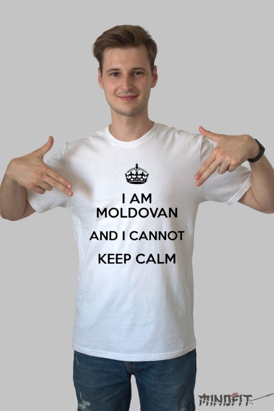 Tricou cu Mesaj Pentru Moldova barbat alb fata