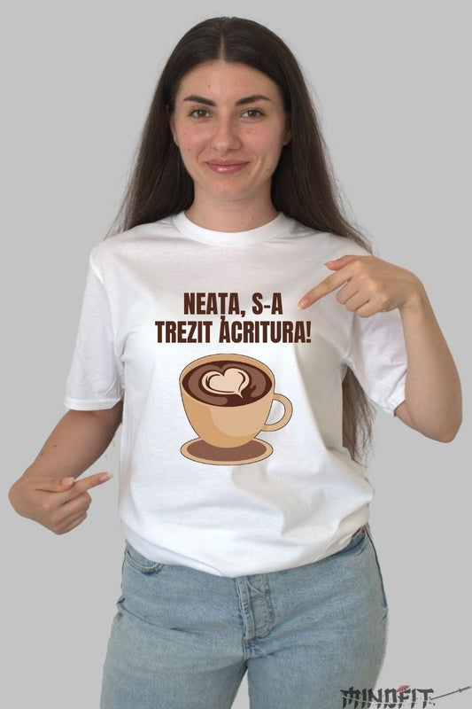 Tricou cu Mesaje Haioase dama alb fata