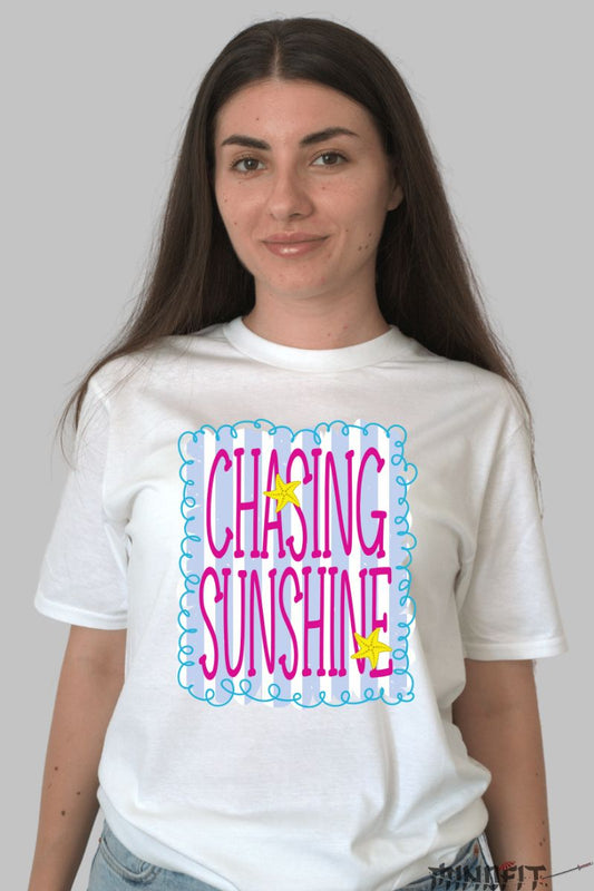 Tricou de Vara Chasing Sunshine dama alb fata