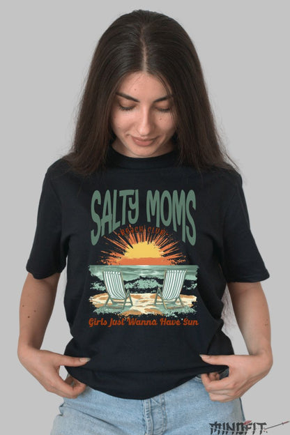 Tricou de Vara Girls Just Wanna Have Sun dama negru fata