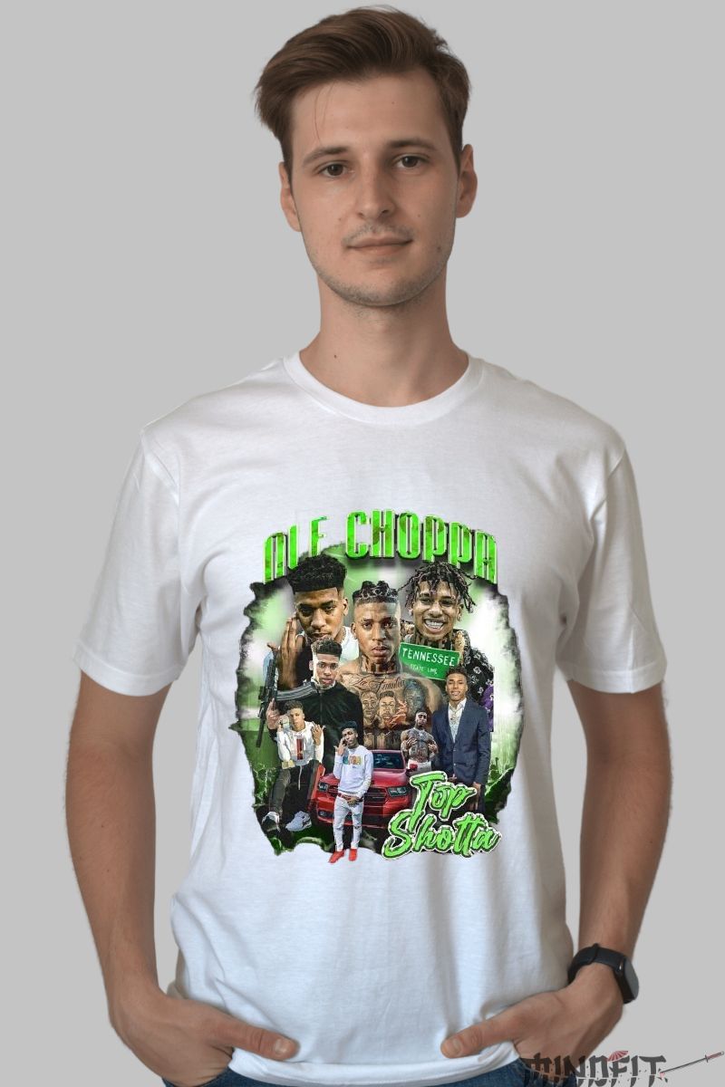 Tricou personalizat central nle choppa barbat alb fata