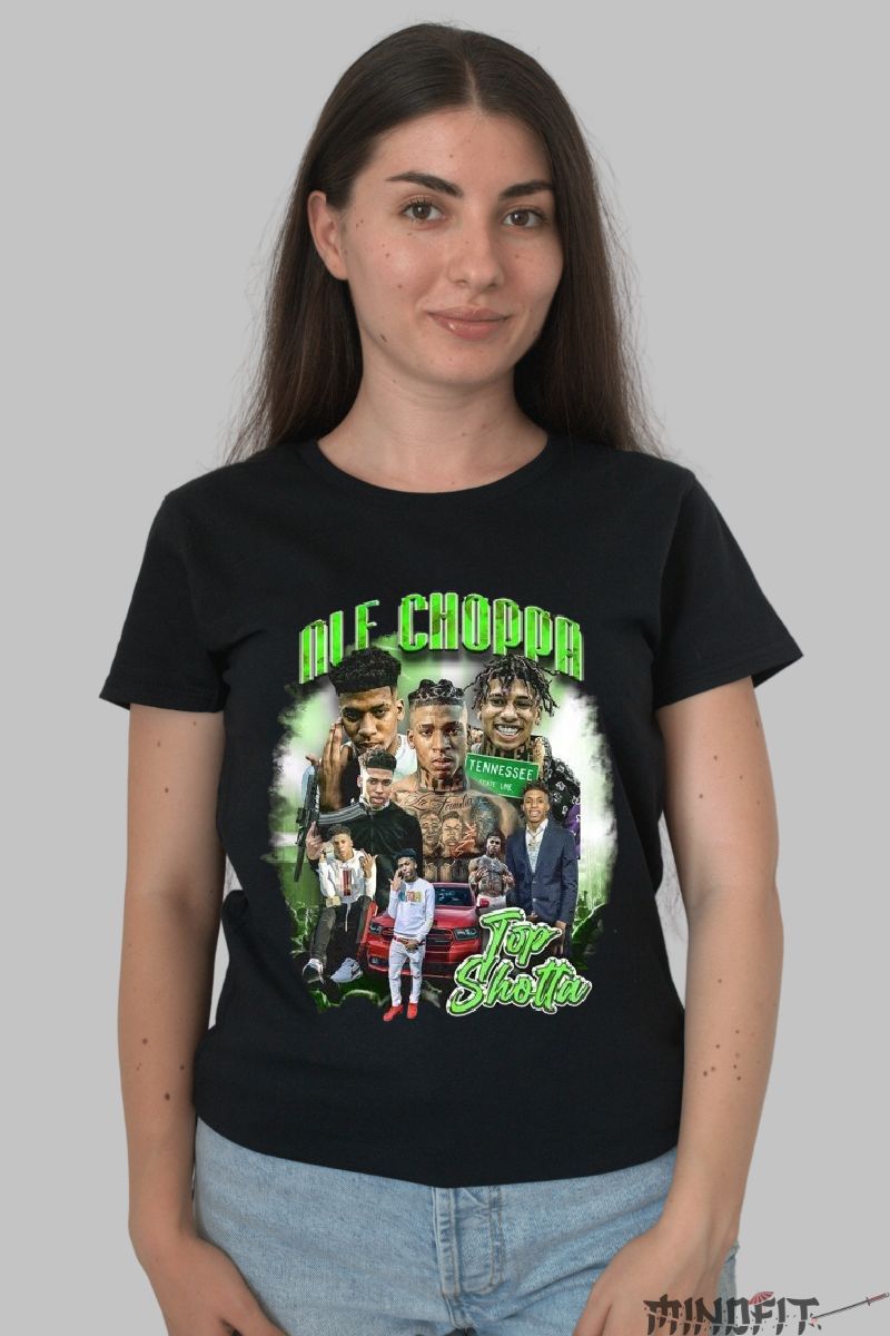 Tricou personalizat central nle choppa dama negru fata