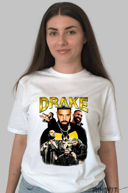 Tricou personalizat drake dama alb fata