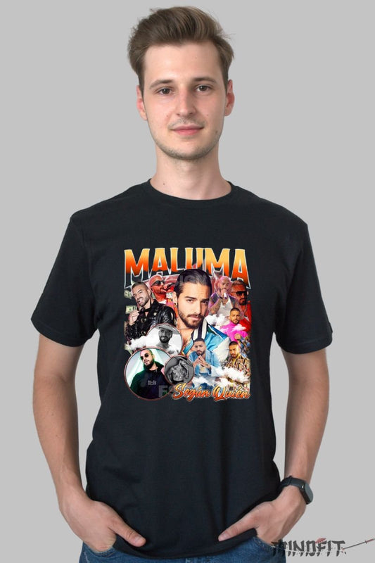 Tricou maluma barbat negru fata