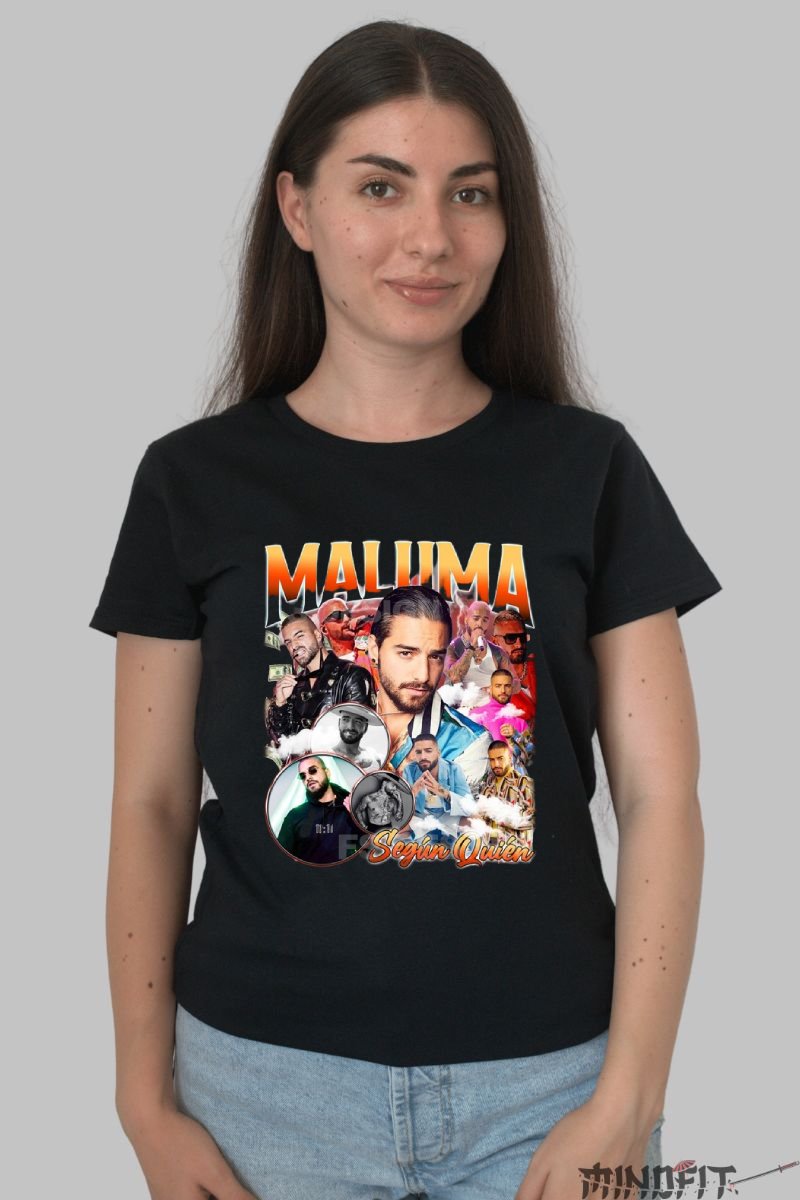 Tricou maluma dama negru fata