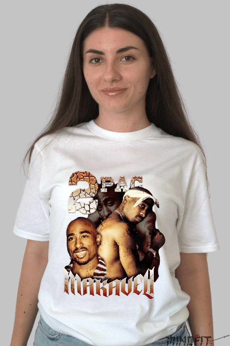 Tricou tupac dama alb fata