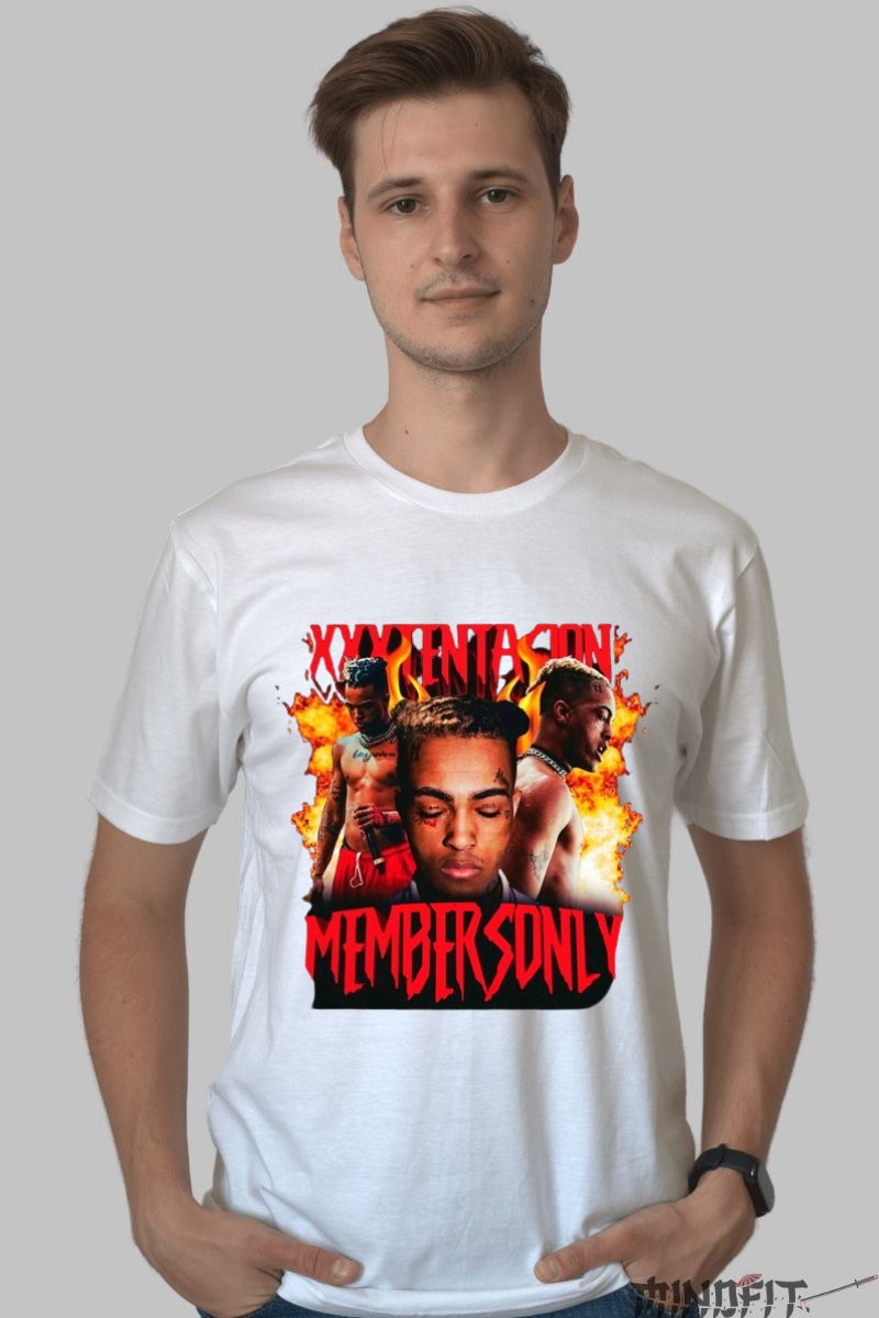 Tricou personalizat xxxtentacion barbat alb fata