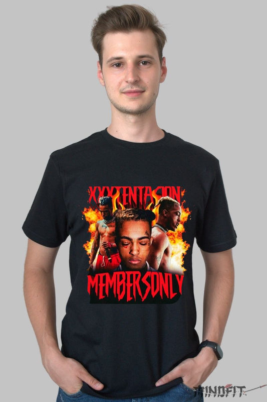 Tricou personalizat xxxtentacion barbat negru fata