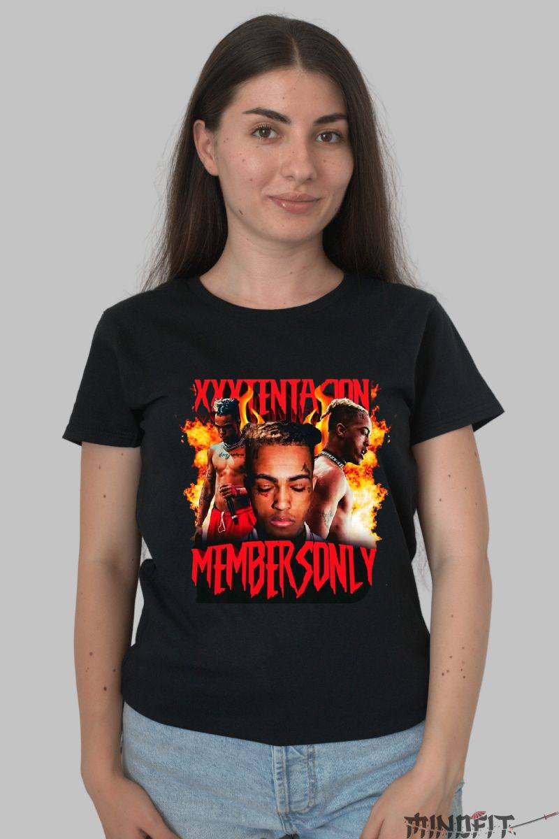 Tricou personalizat xxxtentacion dama negru fata