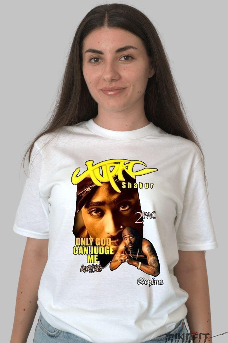 Tricou tupac Peace Out dama alb fata