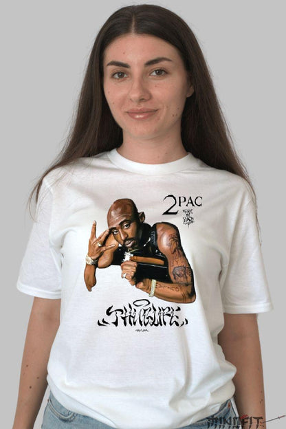 Tricou tupac legend dama alb fata