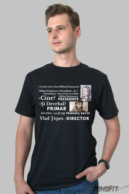 Tricou Amuzant Istoric Barbat Negru Fata