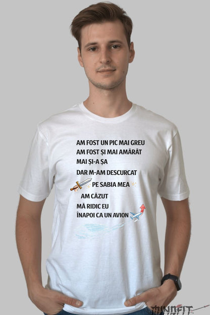 Tricou Amuzant M-am Descurcat Pe Sabia Mea baiat alb