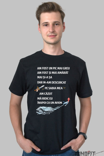 Tricou Amuzant M-am Descurcat Pe Sabia Mea baiat negru