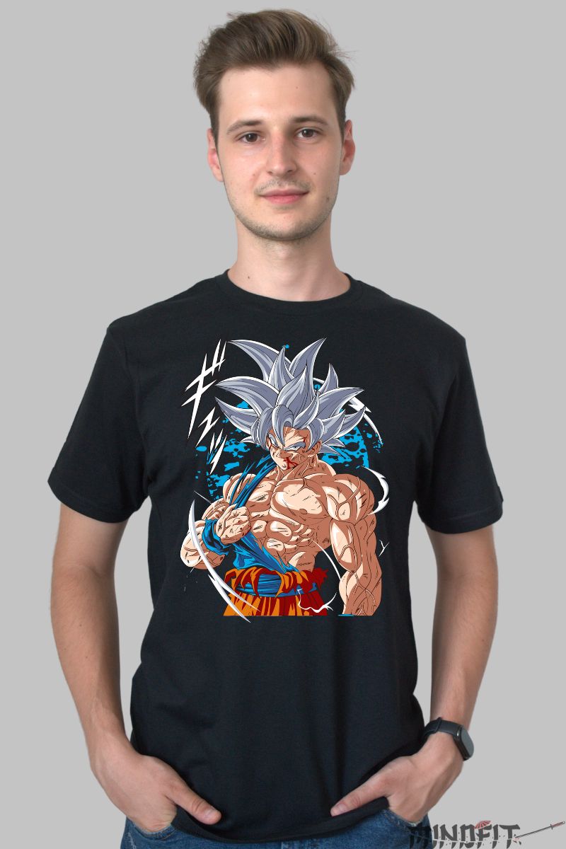 Tricou Anime Dragon Ball Son Goku Pure Energy barbat negru fata