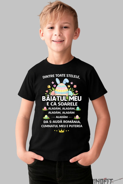Tricou De Paste Copil Fata Mea Si Baiatul Meu Dintre Toate Stelele baiat negru