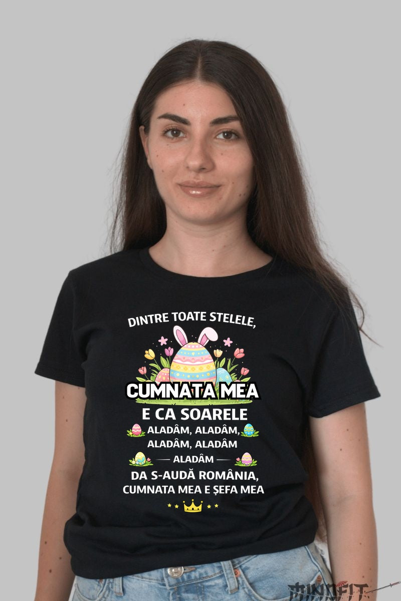 Tricou De Paste Cumnata Si Cumnatul Dintre Toate Stelele dama negru