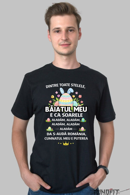 Tricou De Paste Fata Mea Si Baiatul Meu Dintre Toate Stelele barbat negru