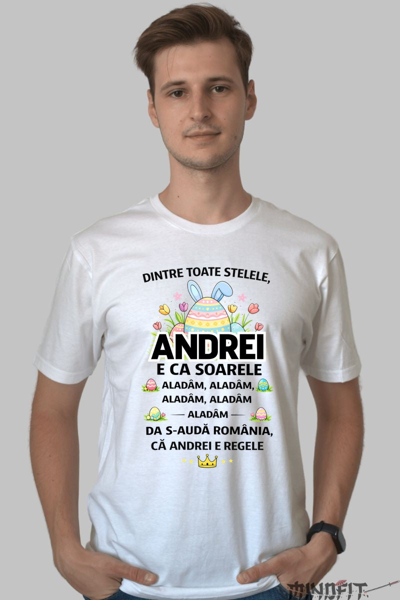 Tricou De Paste Personalizat Cu Nume Dintre Toate Stelele barbat alb