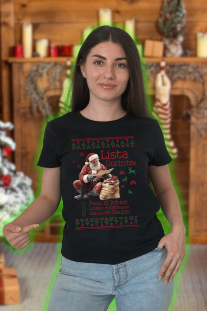 Tricou Personalizat - Lista Secretă A Moșului Dama Negru