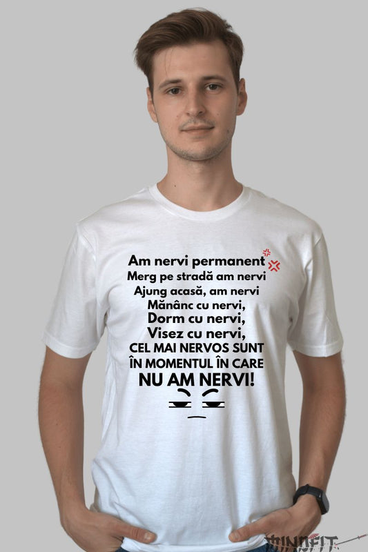 Tricou Personalizat Cu Mesaj Barbat Alb Fata
