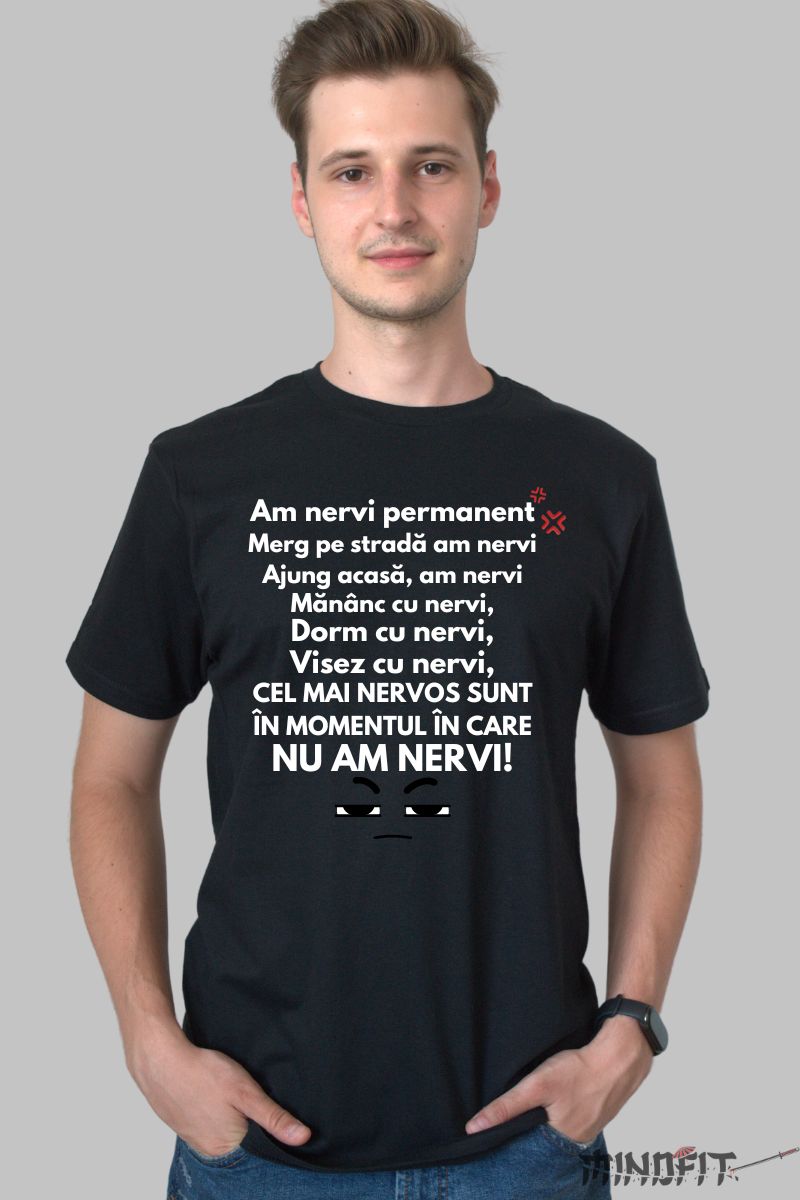 Tricou Personalizat Cu Mesaj Barbat Negru Fata