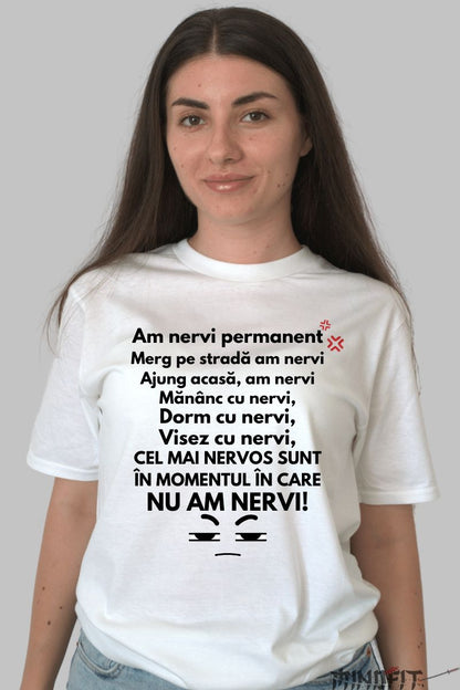 Tricou Personalizat Cu Mesaj Dama Alb Fata