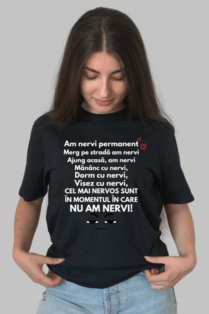 Tricou Personalizat Cu Mesaj Dama Alb Fata
