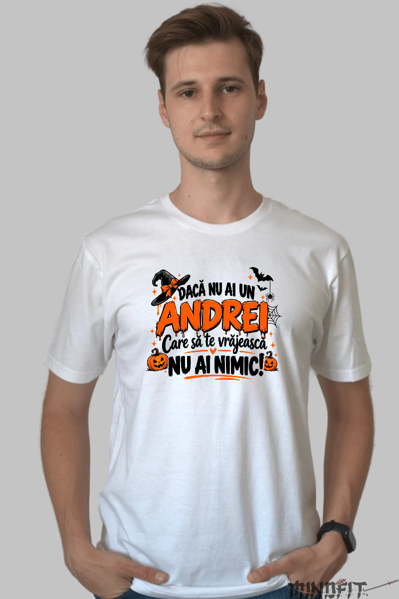 Tricou Personalizat Cu Nume-Halloween barbat alb