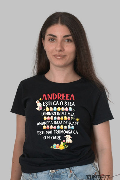 Tricou Personalizat Cu Nume Esti Ca O Stea dama negru