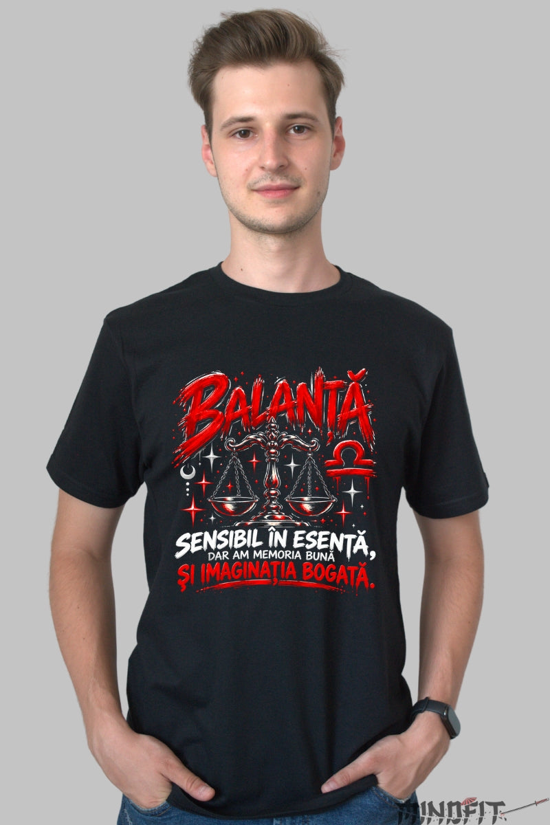 Tricou barbat Balanta Cu Memoria Buna barbat negru