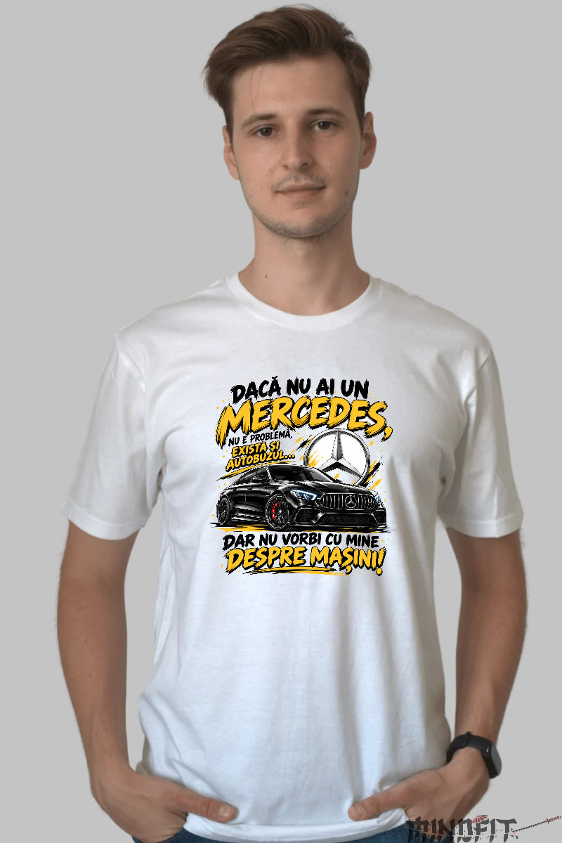 Tricou barbat Mercedes Despre masini barbat alb