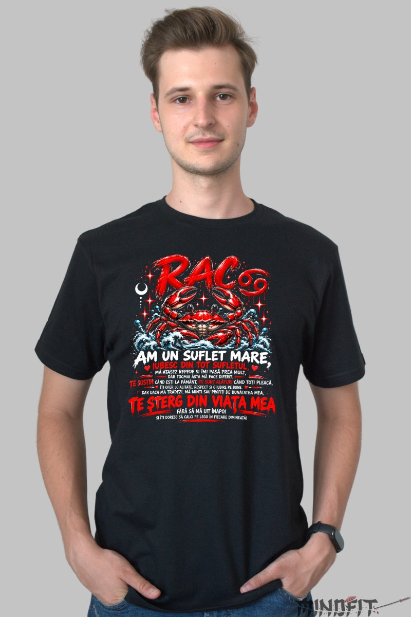 Tricou barbat Rac Cu Suflet Mare barbat negru
